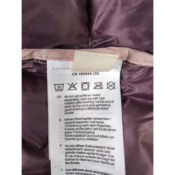 Esprit Down Puffer Jacket Womens 6 Pink Full Zip Hooded Lightweight Warm Winter - Picture 9 of 10